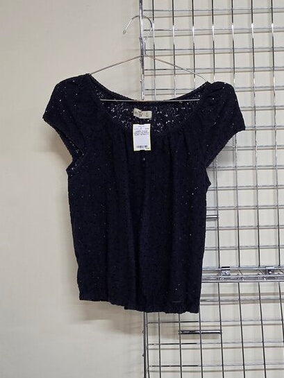 Hollister Cap Sleeve Eyelet Top sz S