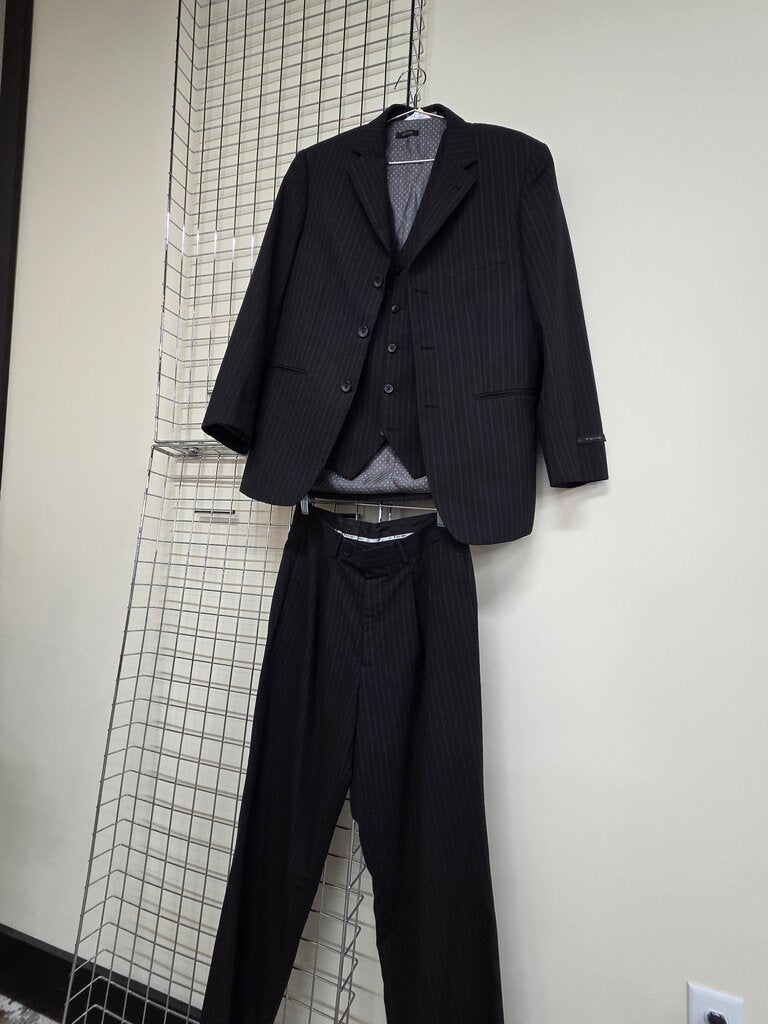 3 Piece Men's J. Ferrar J.C. Penney Dress Suit Size 40 Slacks 32x32