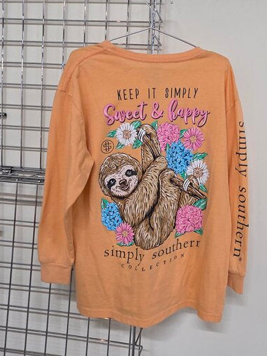 Simply Southern Long Sleeve Orange Tee YM