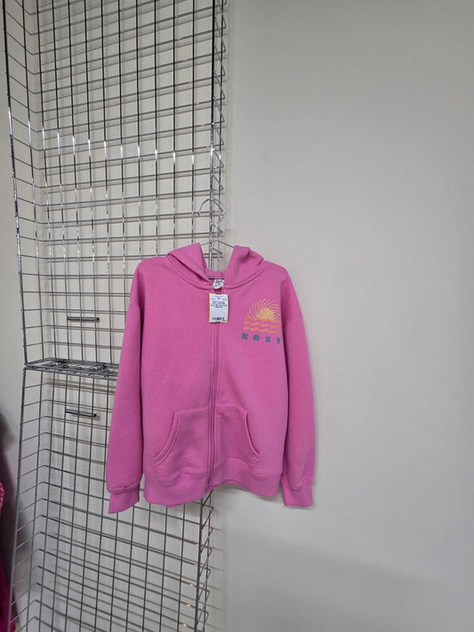 Girls Pink Roxy Zip Up Hoodie