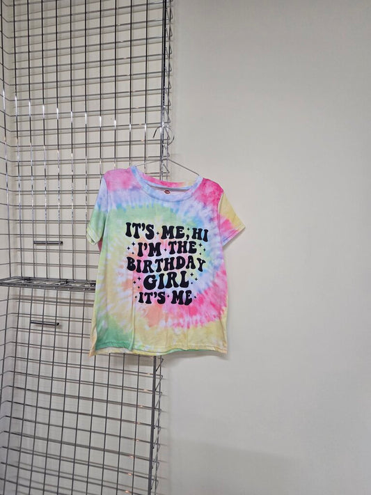 Tie Dye Girls Birthday Girl Tee Shirt