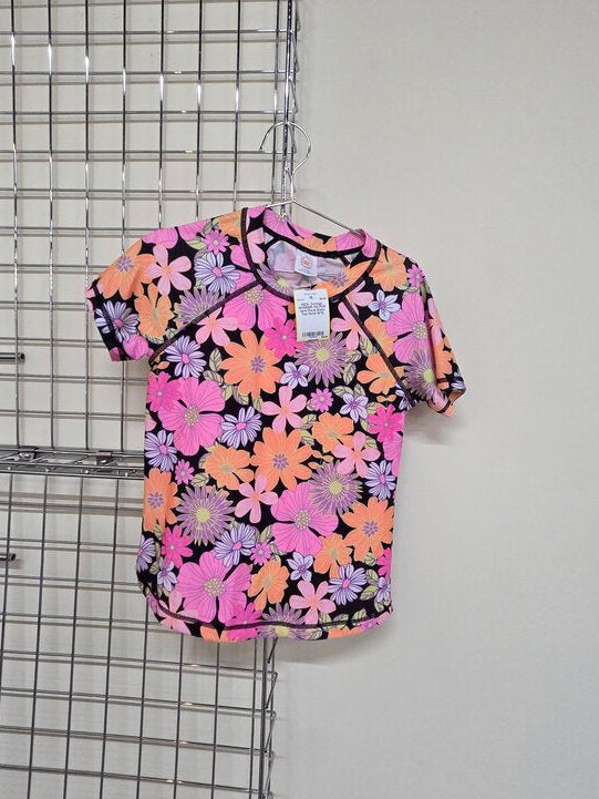 Girls Floral Swim Tee 10/12