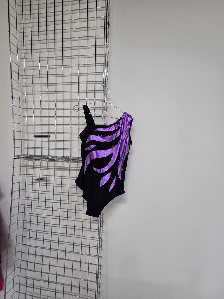 Black & Purple Girls Gym bodysuit