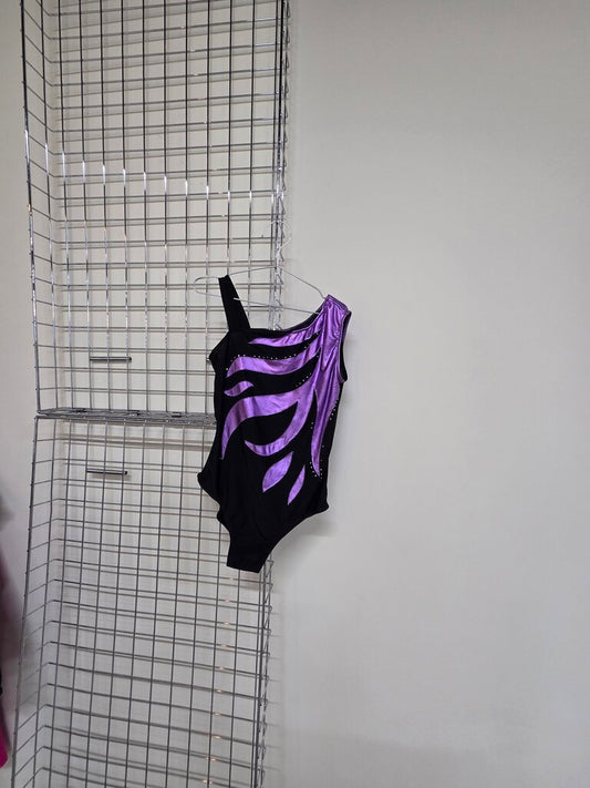 Black & Purple Girls Gym bodysuit