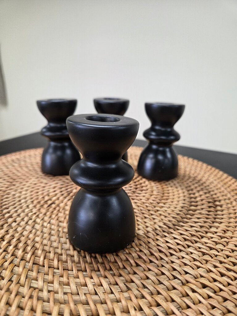 Black Tiered Taper Candle Holder