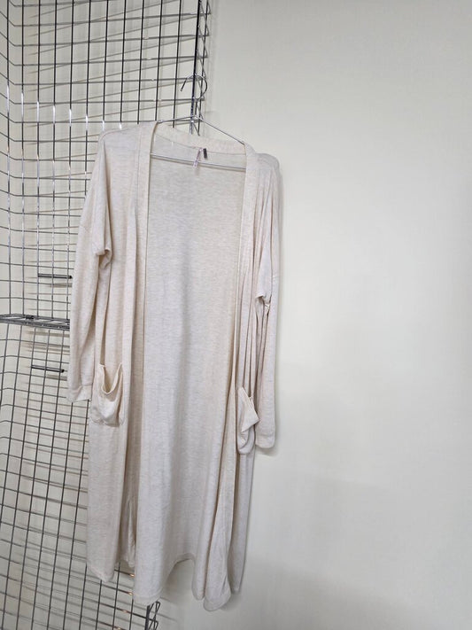 Lightweight Long Ivory Cardigan Sweater