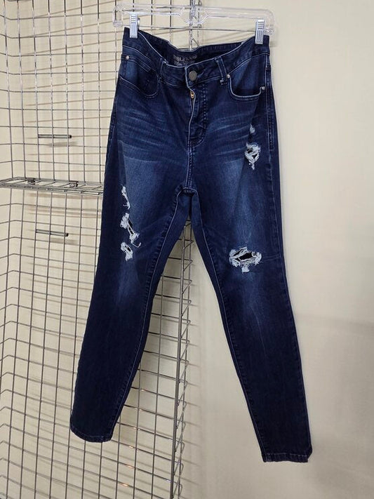 Maurices High Rise Distressed Jeggings sz L
