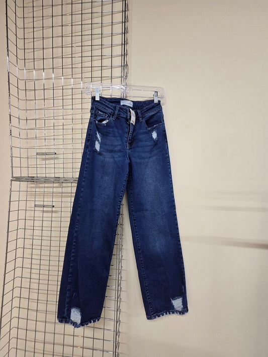 KANCAN dark blue distressed Jeans sz 3