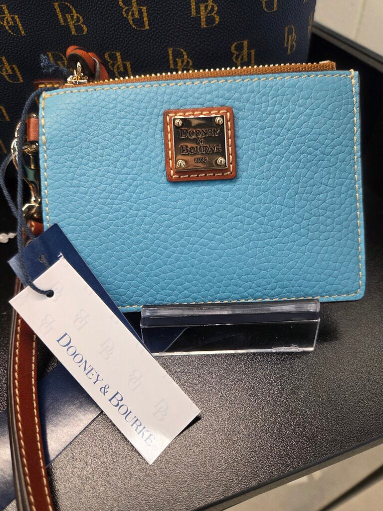 Dooney Top Card Wristlet- Blue