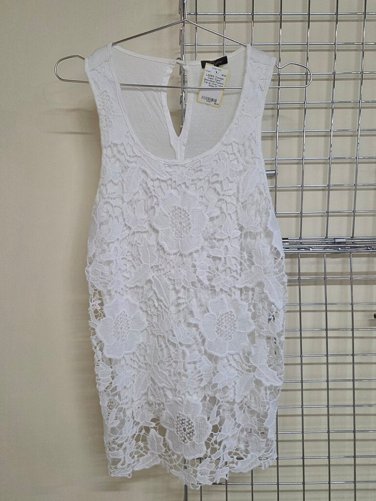 'Cupio' Sleeveless Fashion Top w/ Over Lace