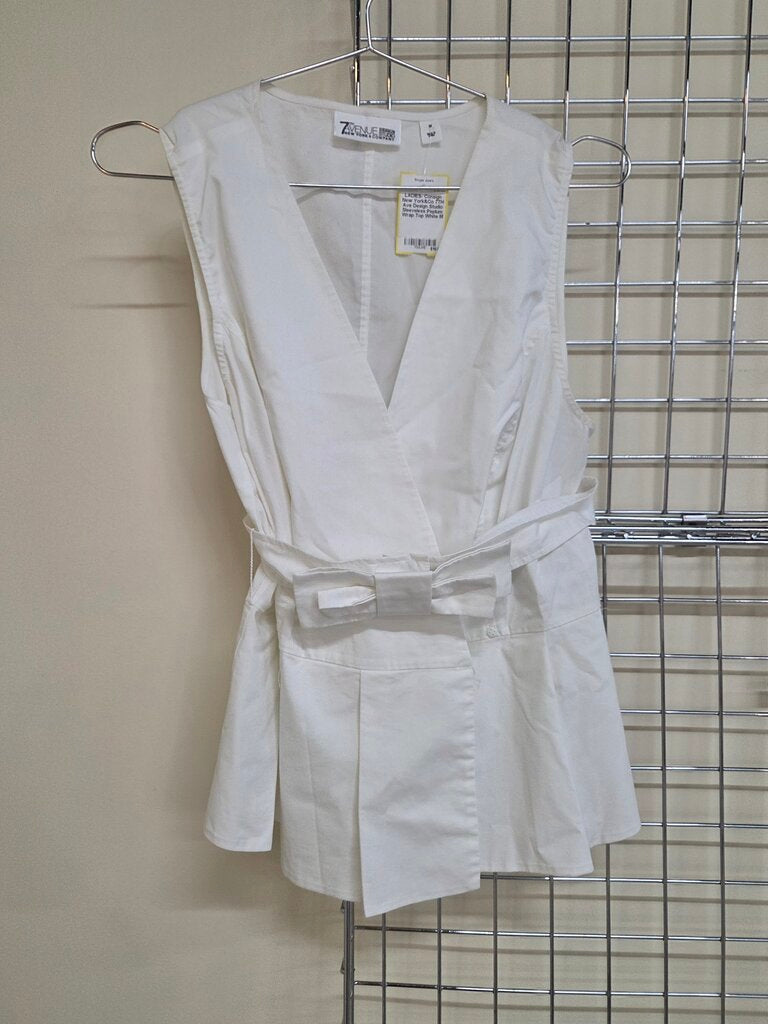 New York&Co 7TH Ave Design Studio Sleeveless Peplum Wrap Top