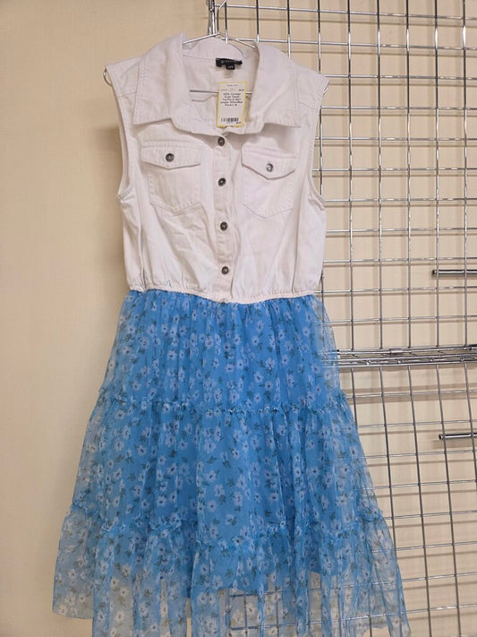 'Zunie' Denim Top/Floral Skirt Jumper L-14