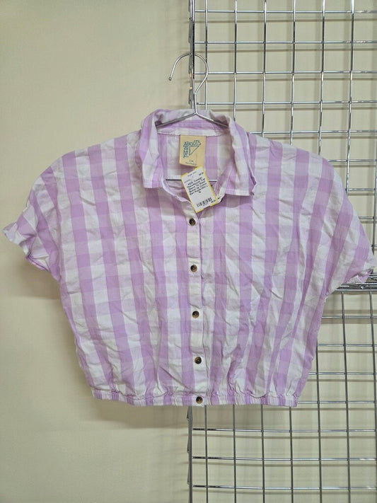 'ThereAbouts' Cap Sleeve Tie Waist Button Up Cotton Shirt