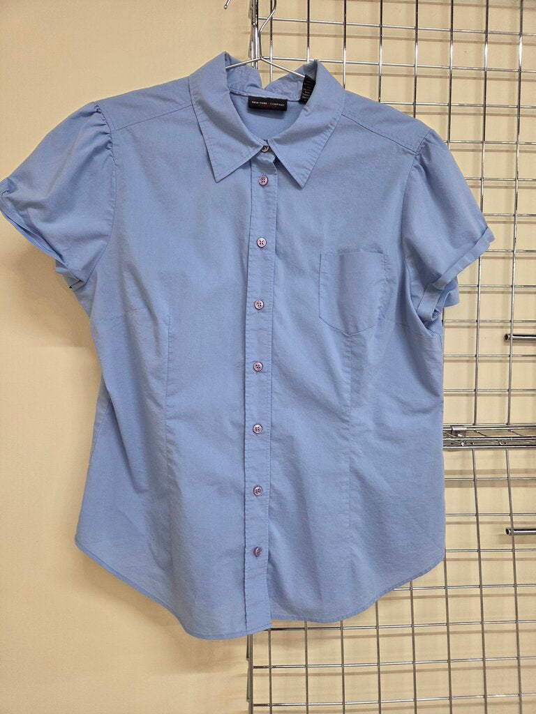 New York&Co. Button Up Cap Sleeve Shirt