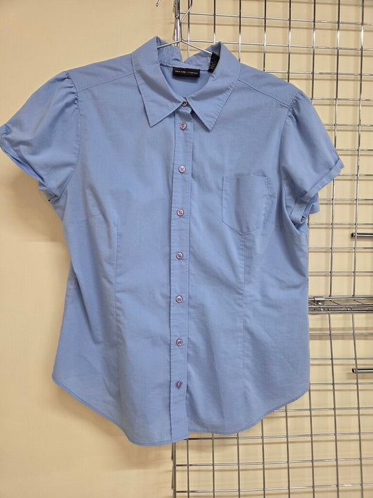 New York&Co. Button Up Cap Sleeve Shirt
