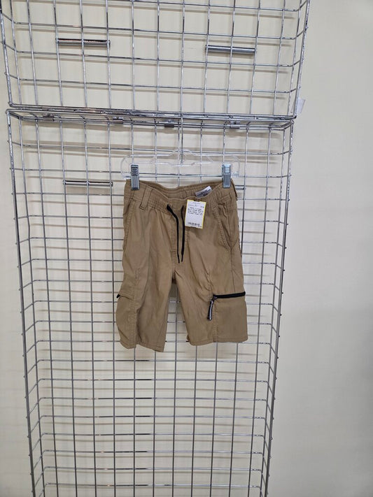 Boy's Khaki Shorts With Zipper Cargo Pocket