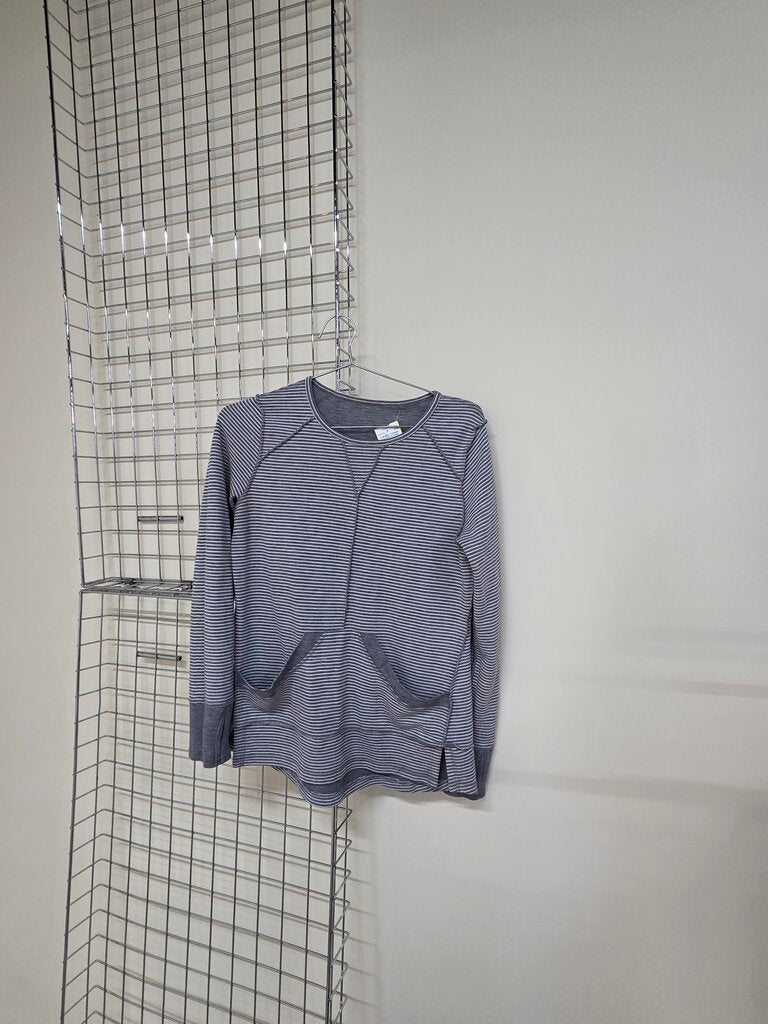 Women's Long Sleeve Grey Striped Shirt