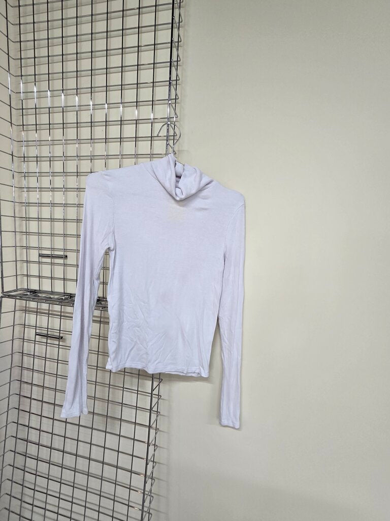 Women's White Ribbed Turtleneck