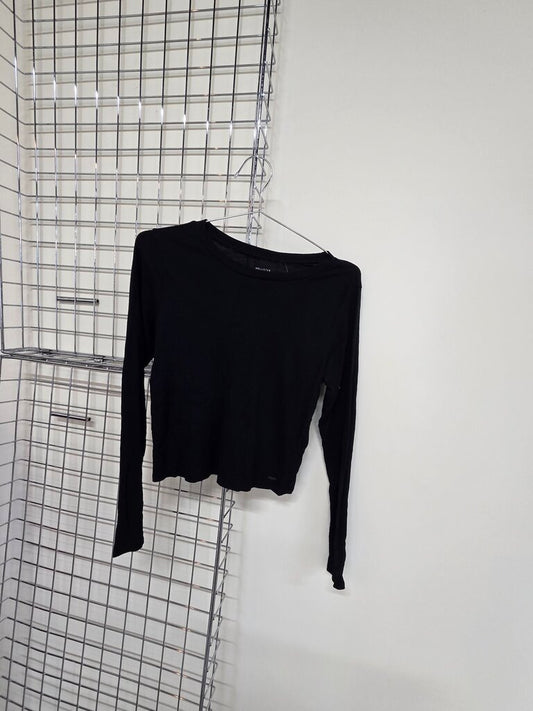 Women's Hollister Ribbed Black Long Sleeve Tee VNT