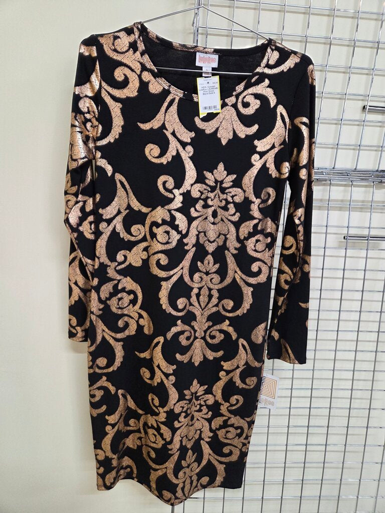 LulaRoe L/S Matallic Print Dress