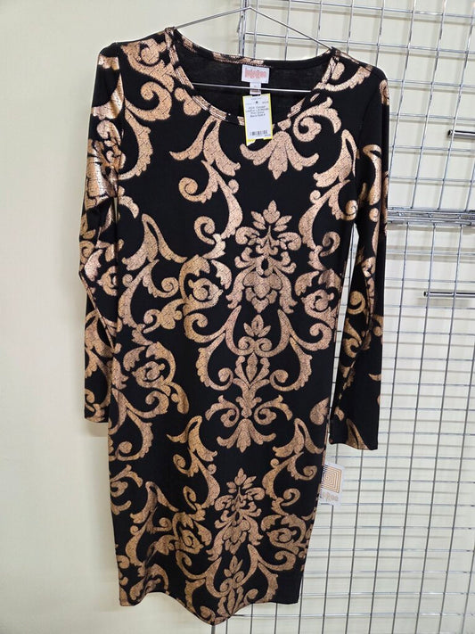 LulaRoe L/S Matallic Print Dress