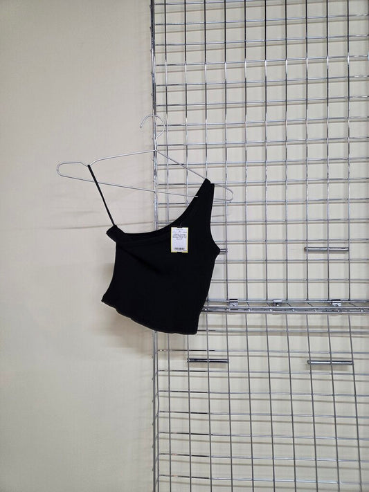 Juniors Ribbed One Shoulder Crop Top