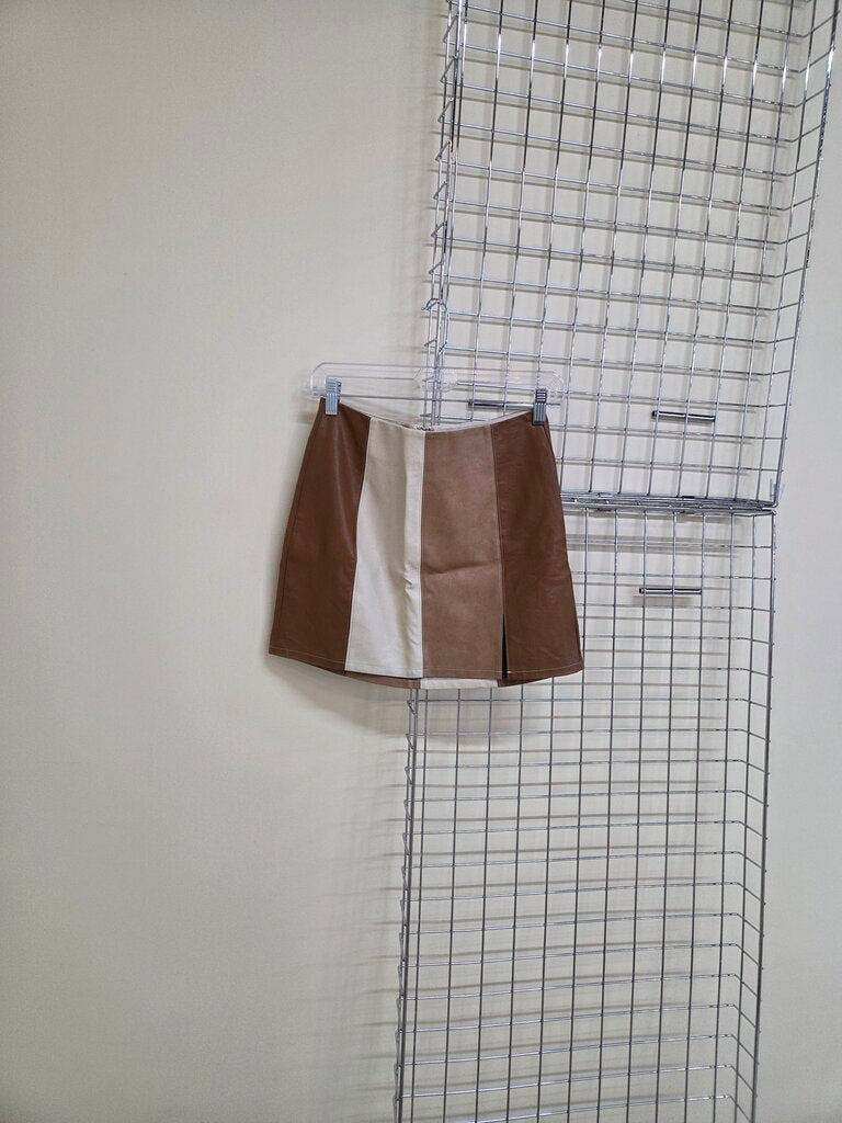 Women's Brown Leather Mini Skirt
