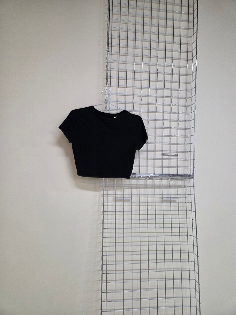 Juniors Black Crop Tee