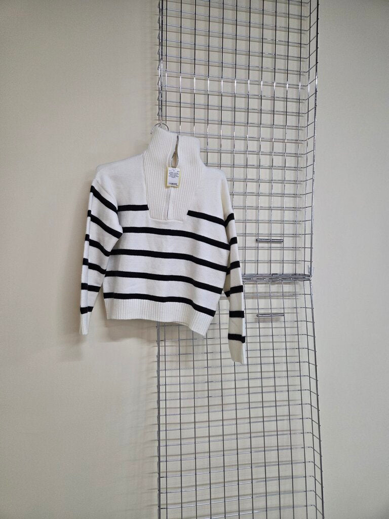 Women's Black & White Striped sweater