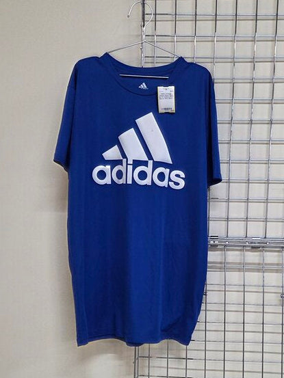 Boy's Blue Dri-Fit Adidas Short Sleeve Shirt sz L