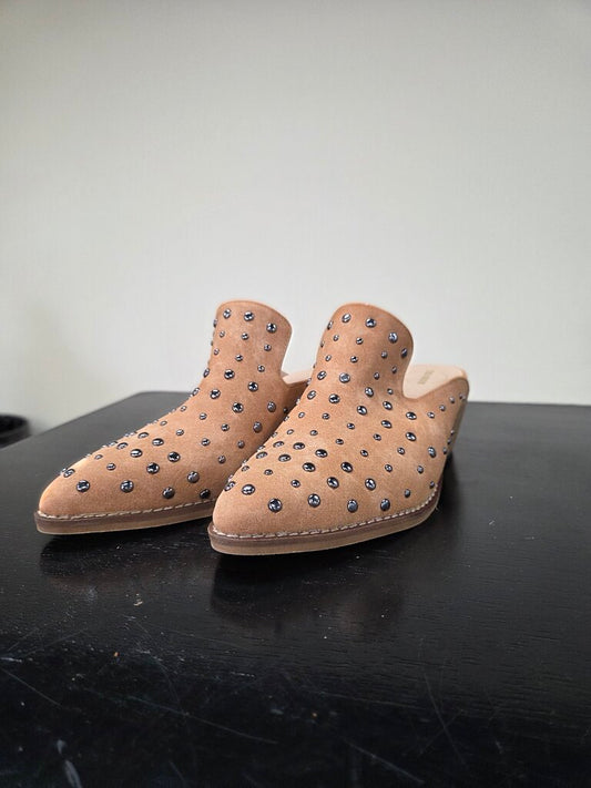Arider Girl Studded Faux Leather Backless Heel