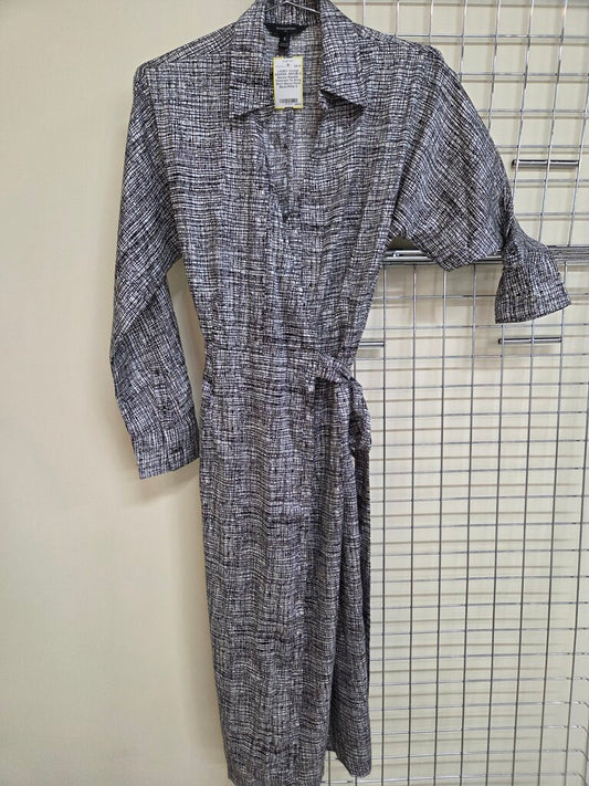 Banana Republic Patterned Tie String Short Sleeve Dress sz S