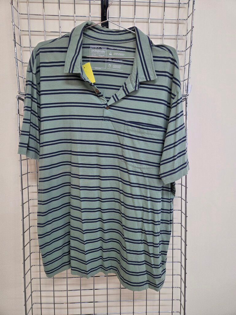 Patagonia Striped Polo 2XL