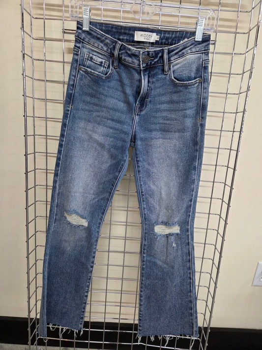 Hidden LA Baggy Cropped Distressed Jean sz 25
