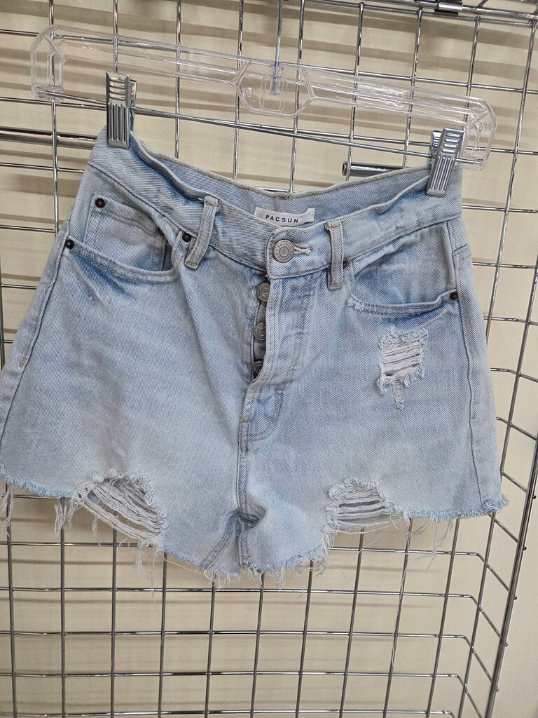 PACSUN Button Fly Distressed Cutoff Shorts sz 25