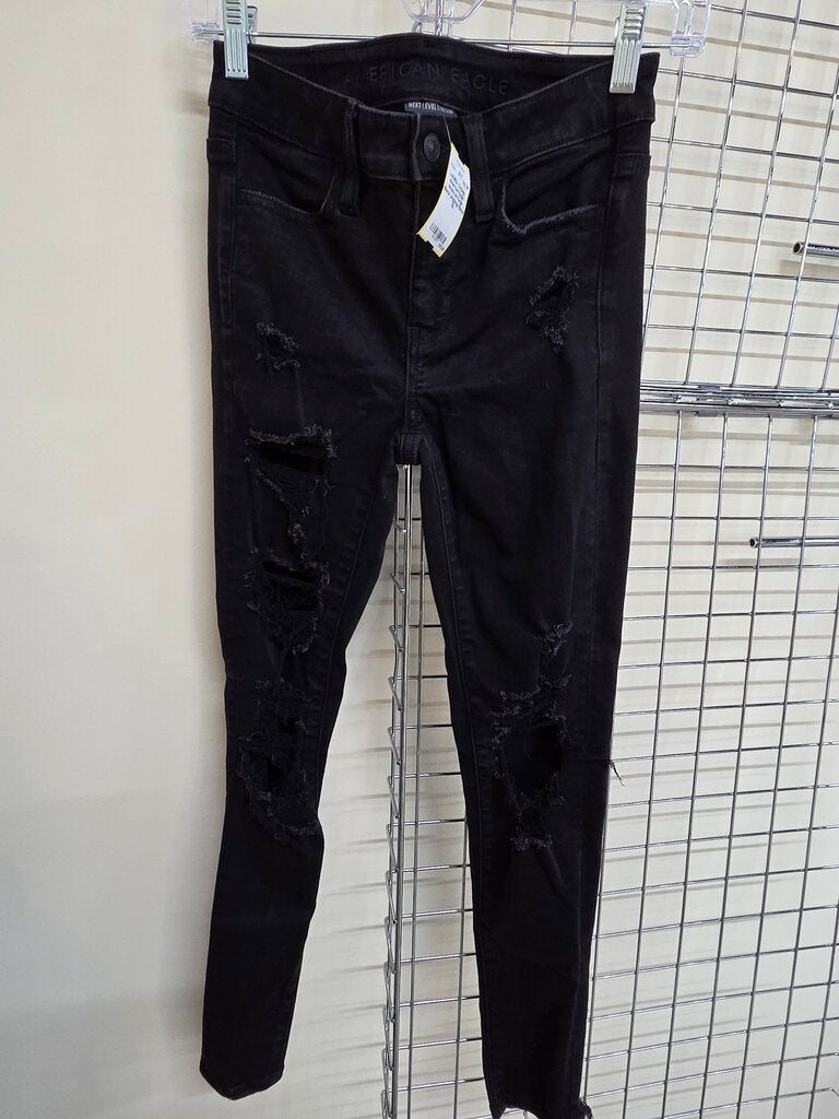 American Eagle Black Jeggings sz 0