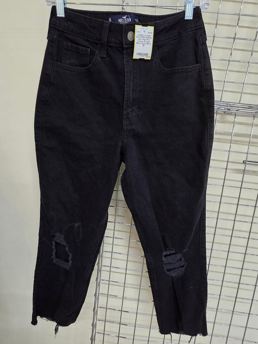 Hollister Ultra High Rise Vintage Straight Black Jeans sz 26
