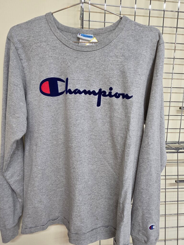 Champion Grey Long Sleeve Tee sz M