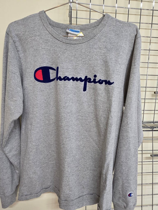 Champion Grey Long Sleeve Tee sz M