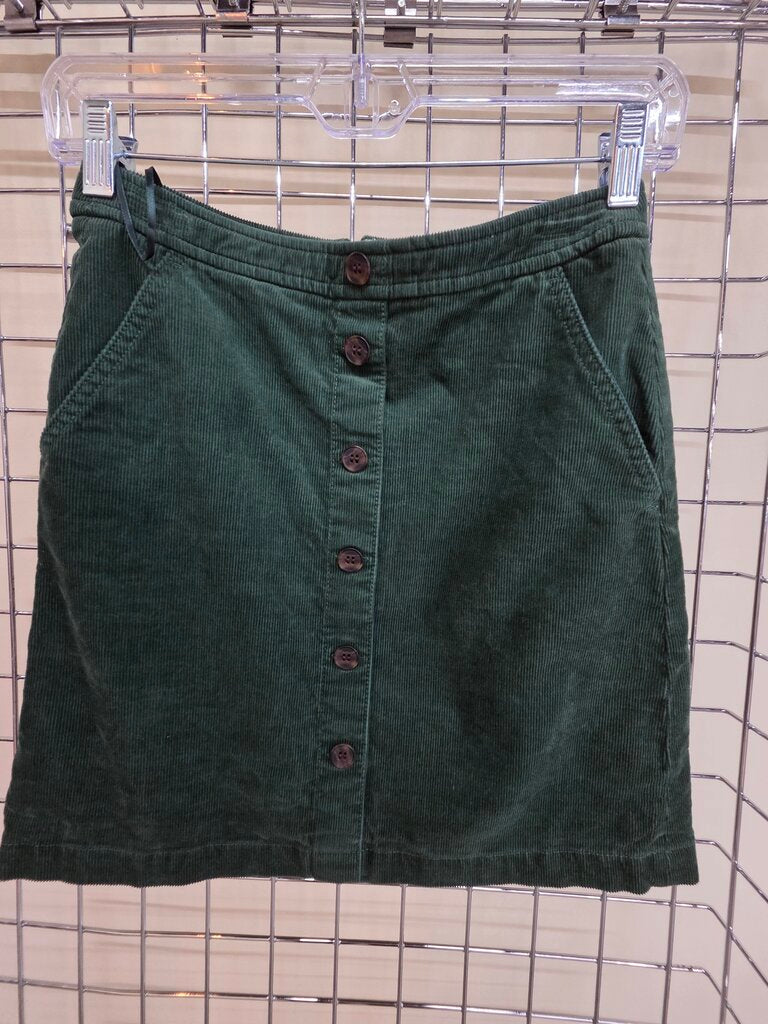 J. Crew Green Corduroy Skirt