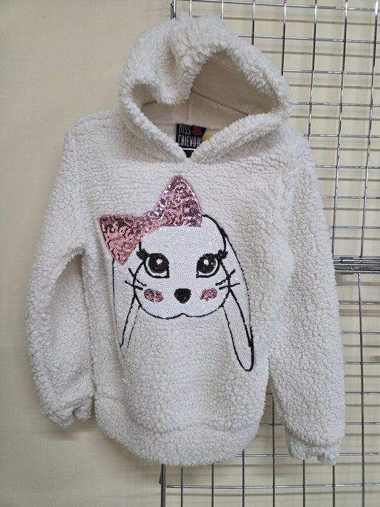 Girls White Sherpa Pullover XS