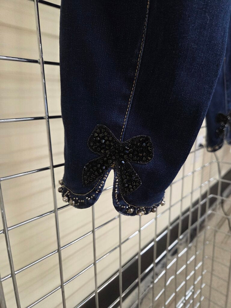 Charlie B Stretch Skinny Bedazzled Jean