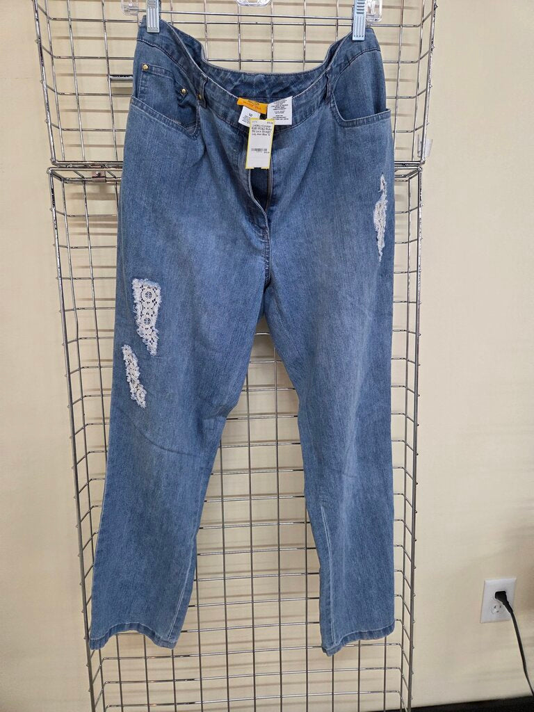 Ruby Rd. Lace Straight Leg Jean