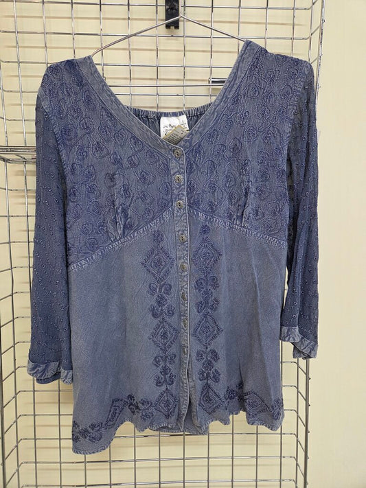 Parsley and Sage Floral Button Up Long Sleeve Shirt