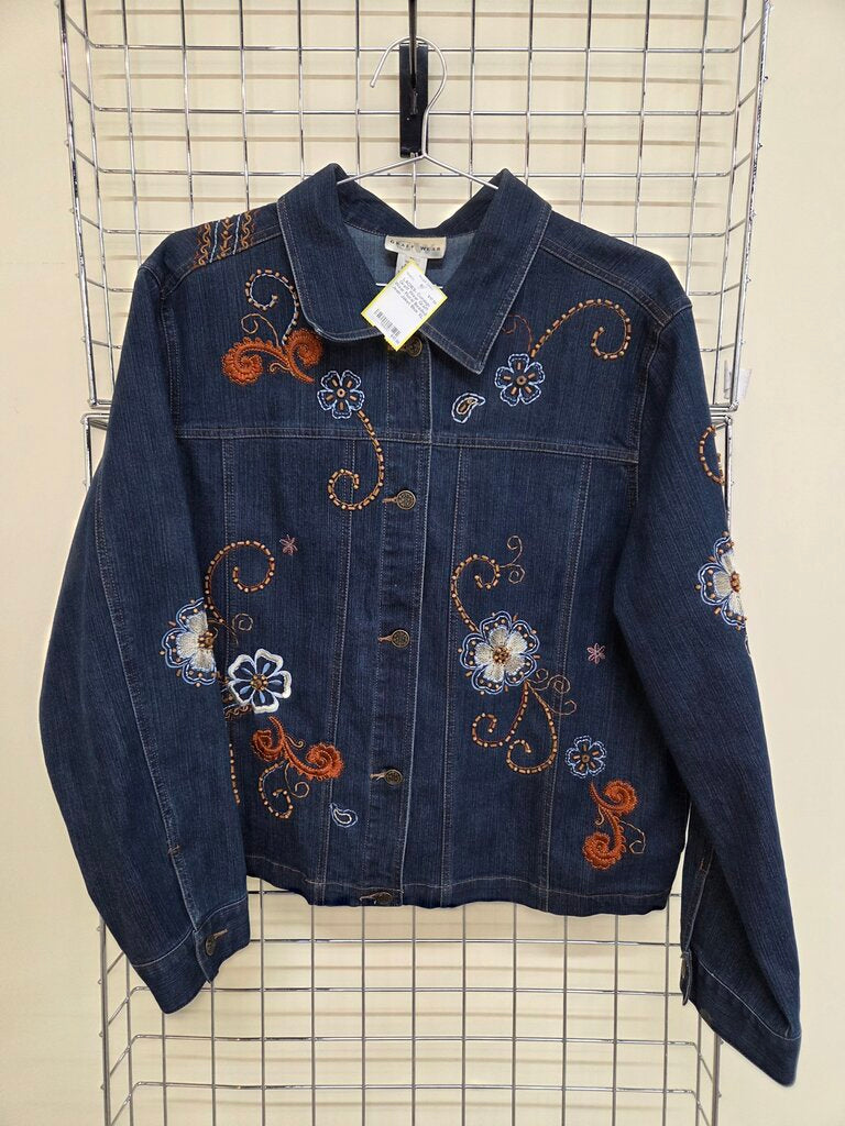 Graff Wear Floral Beaded Jean Jaket