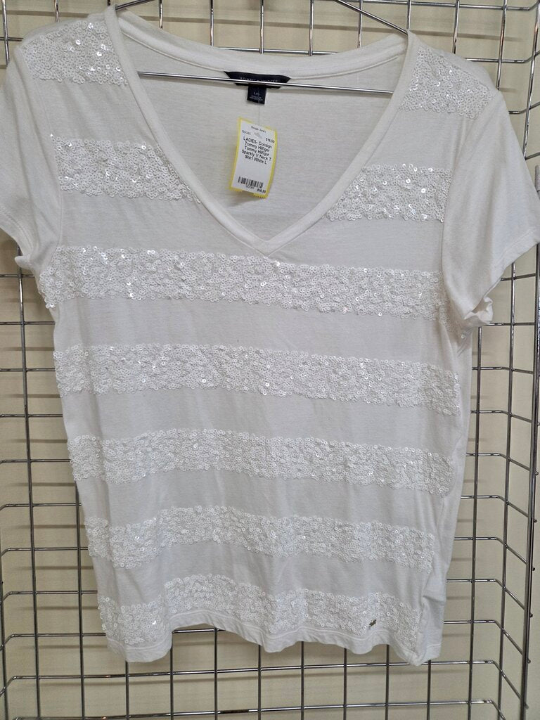 Tommy Hilfiger Sparkly V Neck T Shirt sz L