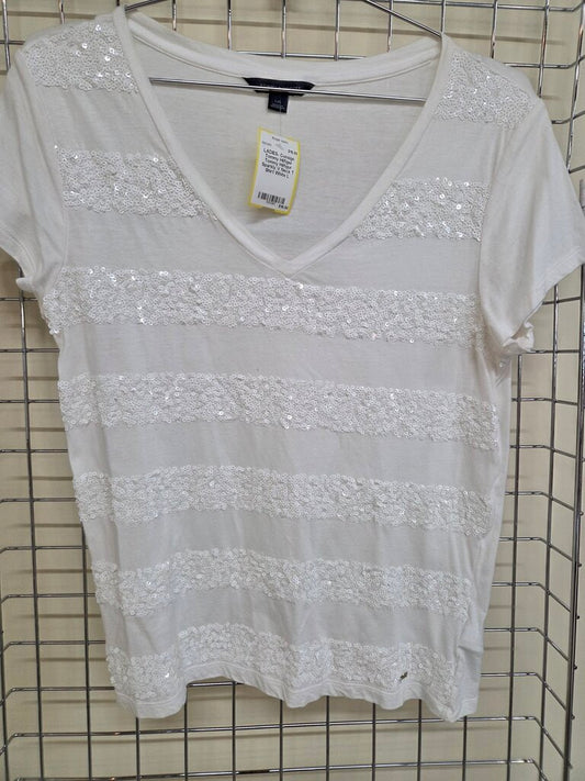 Tommy Hilfiger Sparkly V Neck T Shirt sz L