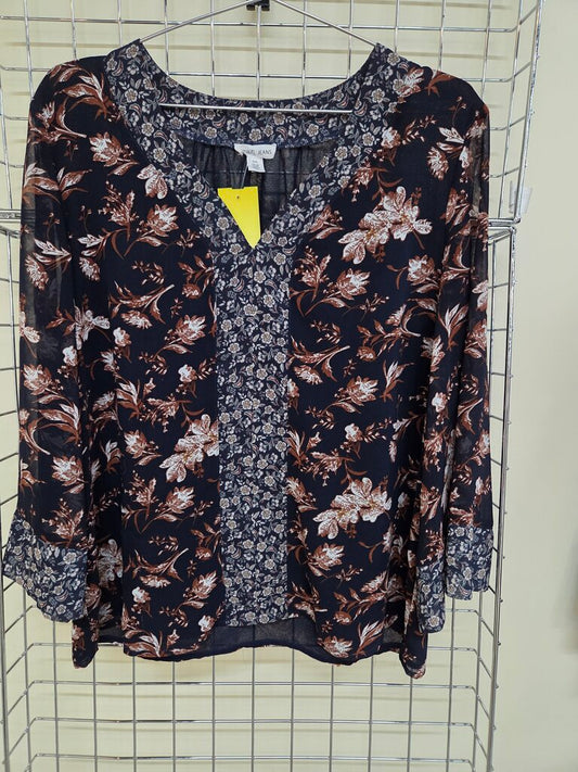 Tribal Jeans V Neck Long Sleeve Shirt sz L