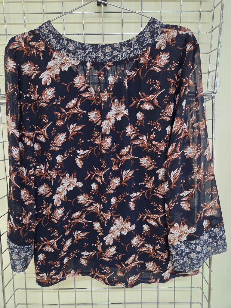 Tribal Jeans V Neck Long Sleeve Shirt sz L