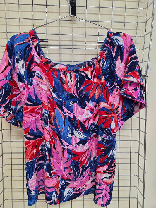 Chenault Floral Bell Sleeve Short Sleeve